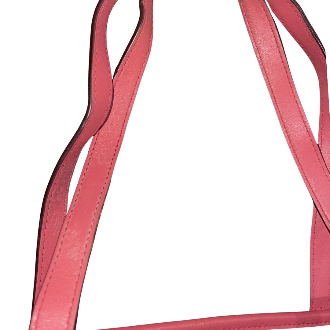 Coach Outline Signature Zip Top Tote Shoulder Bag Pink Leather Trim F58282 Y2K