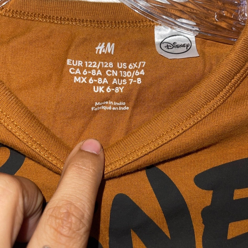 Disney H&M collaboration Disney Mickey Mouse Kids Graphic Cotton T-Shirt SZ 6X/7
