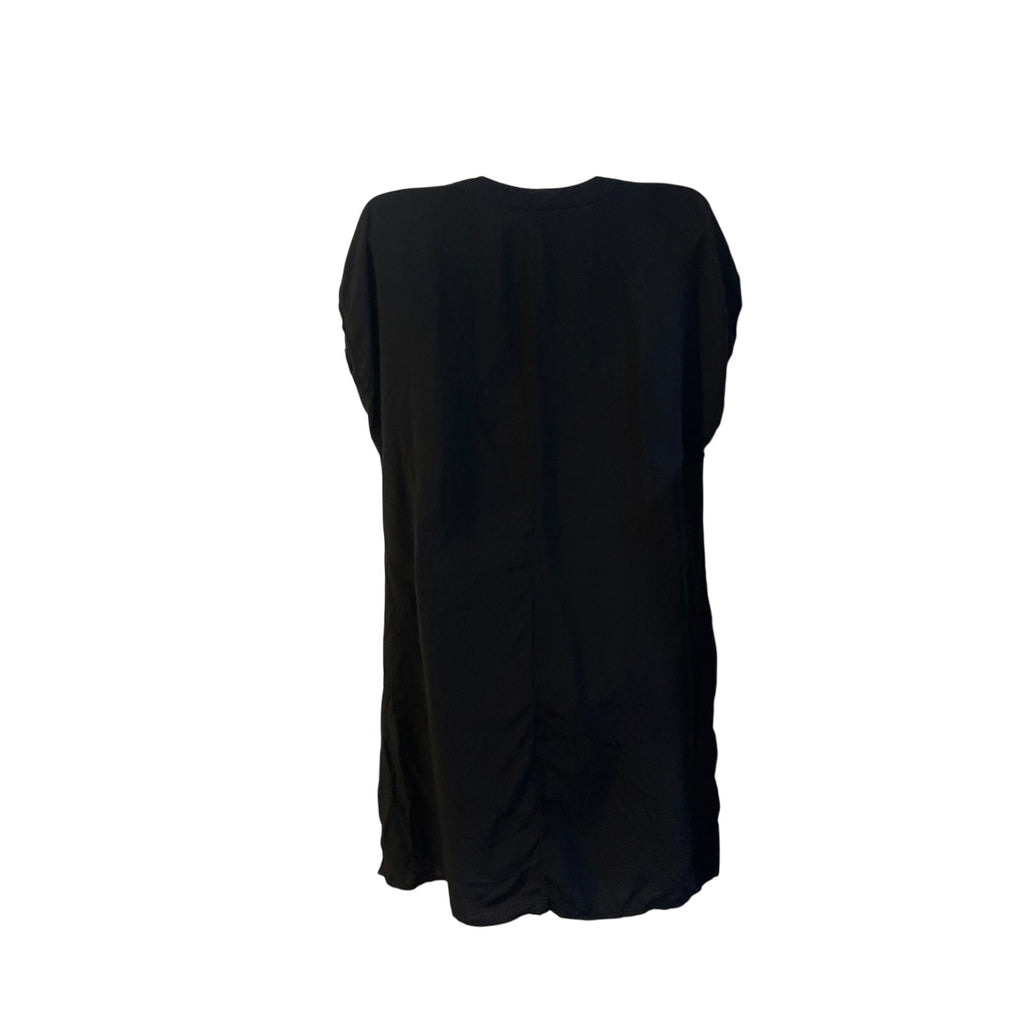 Gap Black VNeck Cap Sleeves Shift Relaxed Dress SZ M Casual Lightweight Everyday