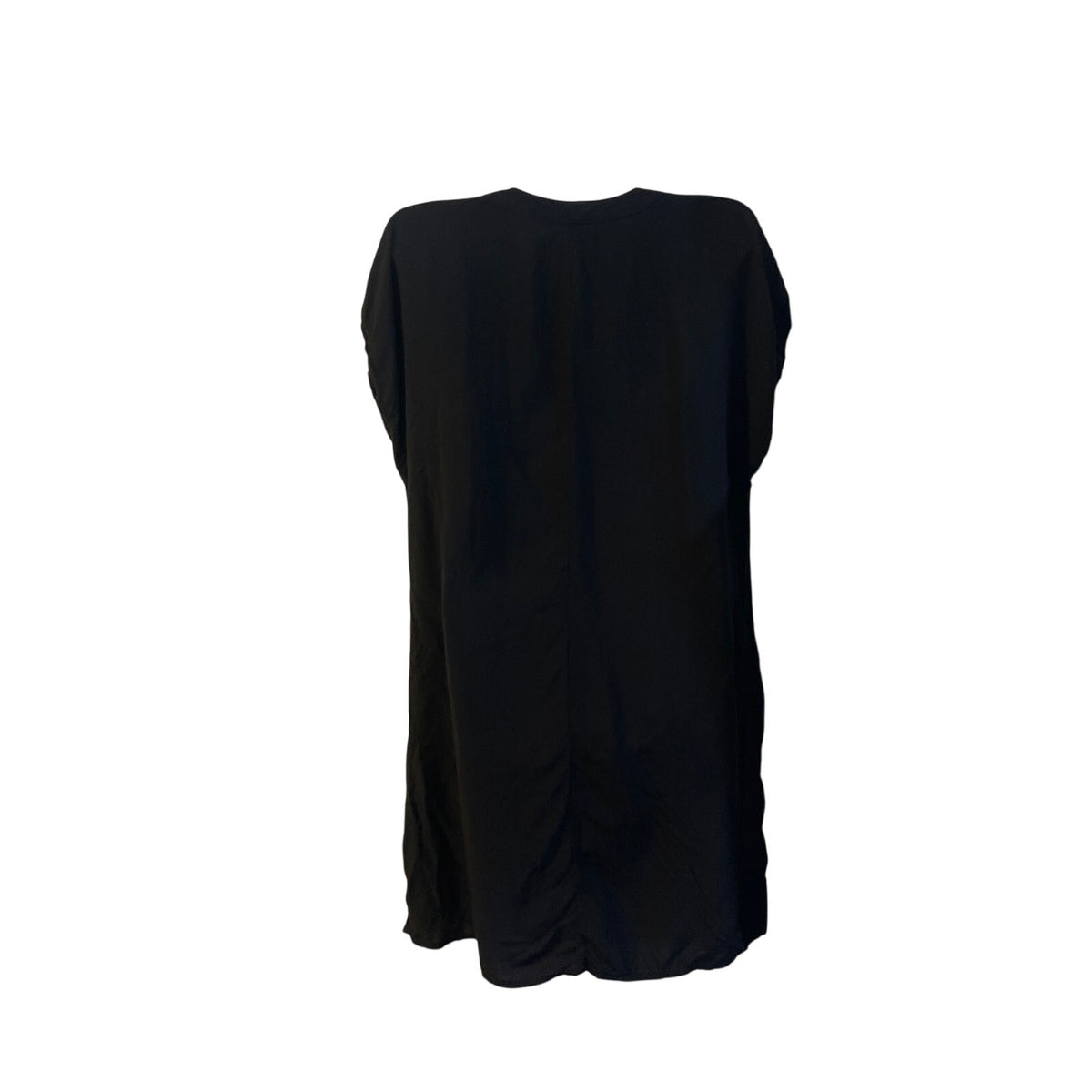 Gap Black VNeck Cap Sleeves Shift Relaxed Dress SZ M Casual Lightweight Everyday