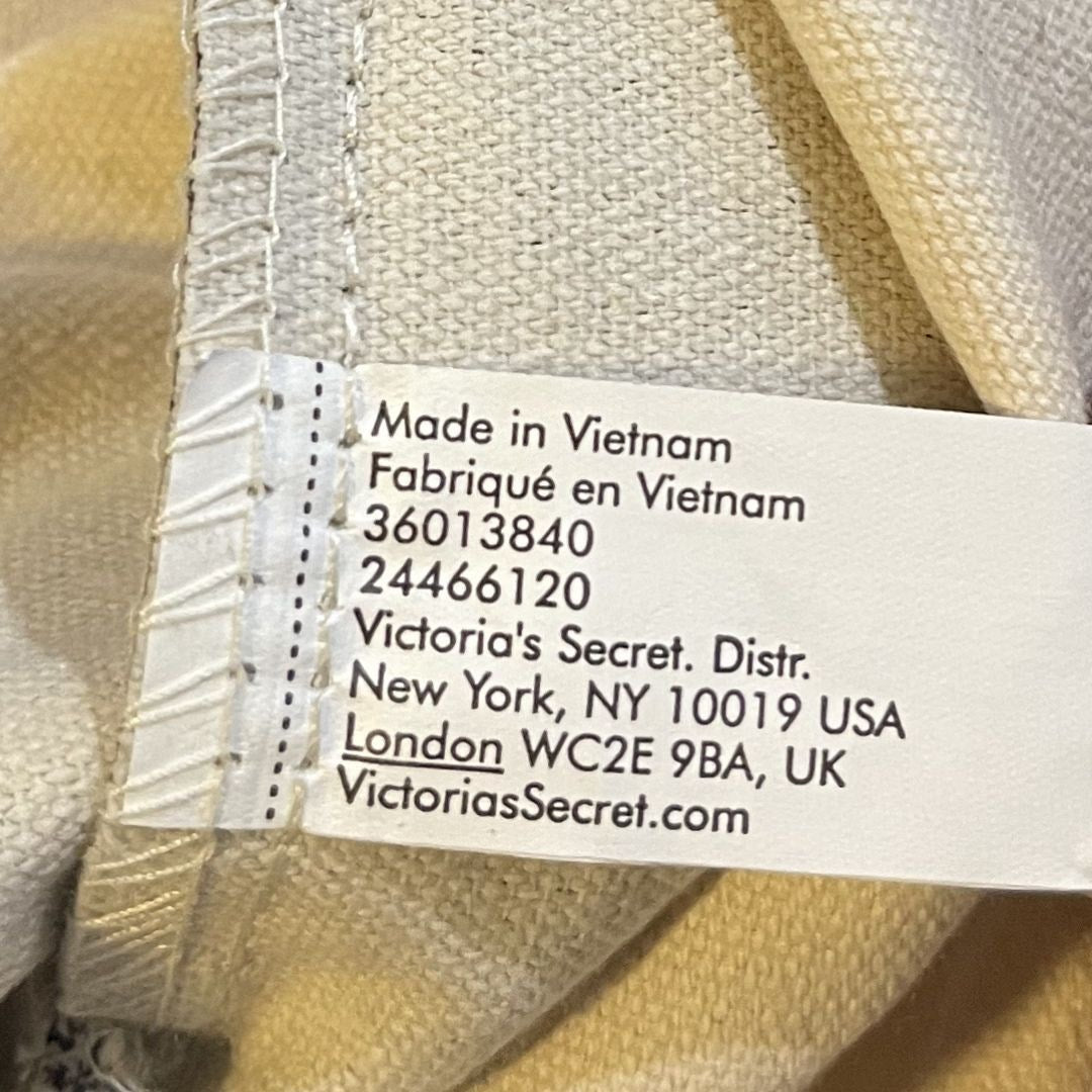 Victoria's Secret Limited Edition Canvas Tote Bag Carry All Beach Travel Chic