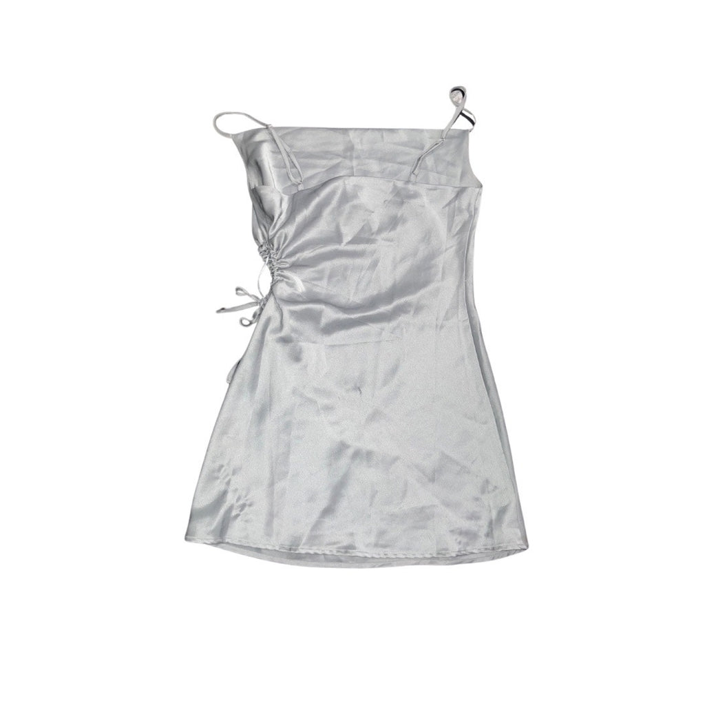Y2K Silver Gray strappy mini cocktails night out dress