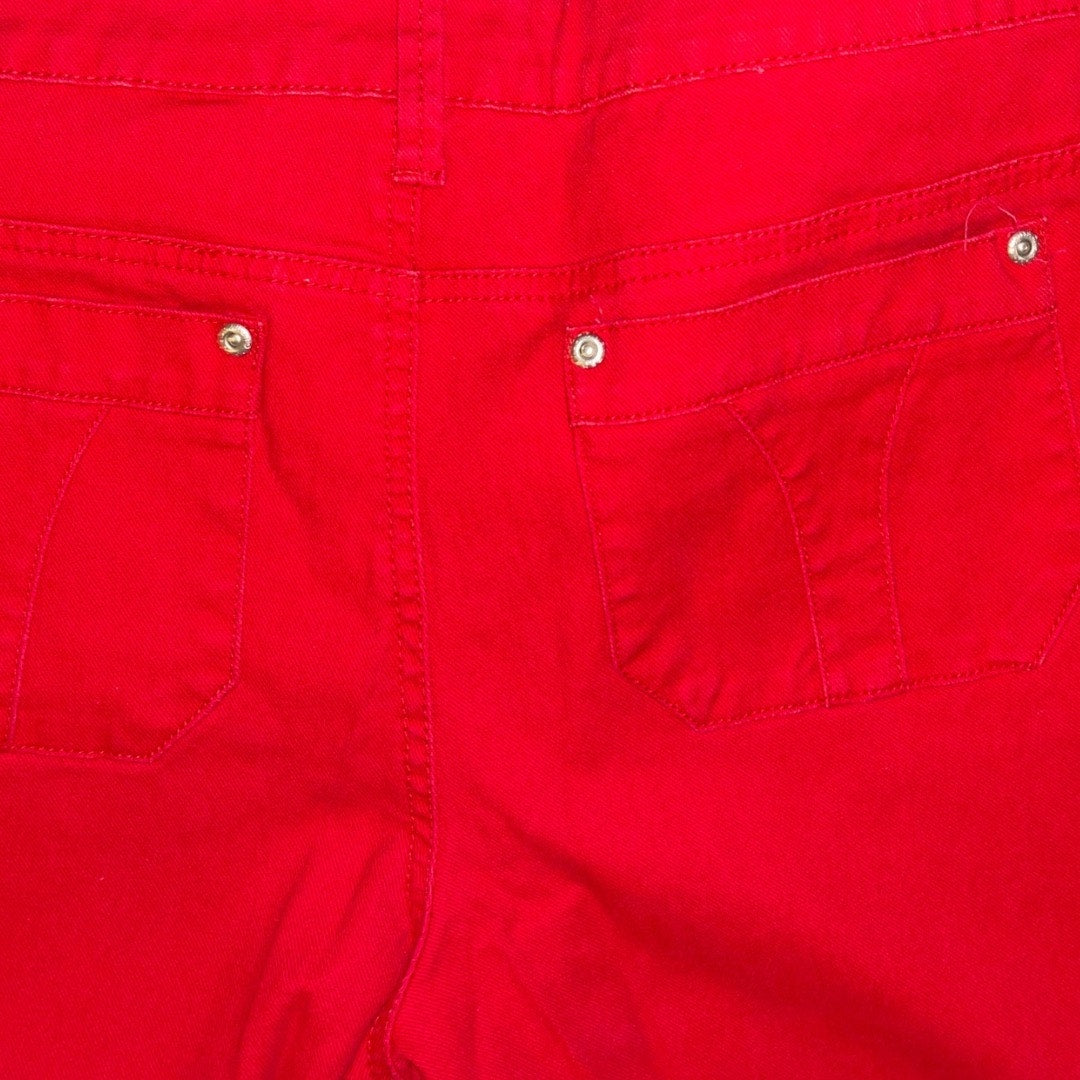 Faded Glory Women Capris Jean Red Pants Stretch Missy Size 8 Y2K 90s