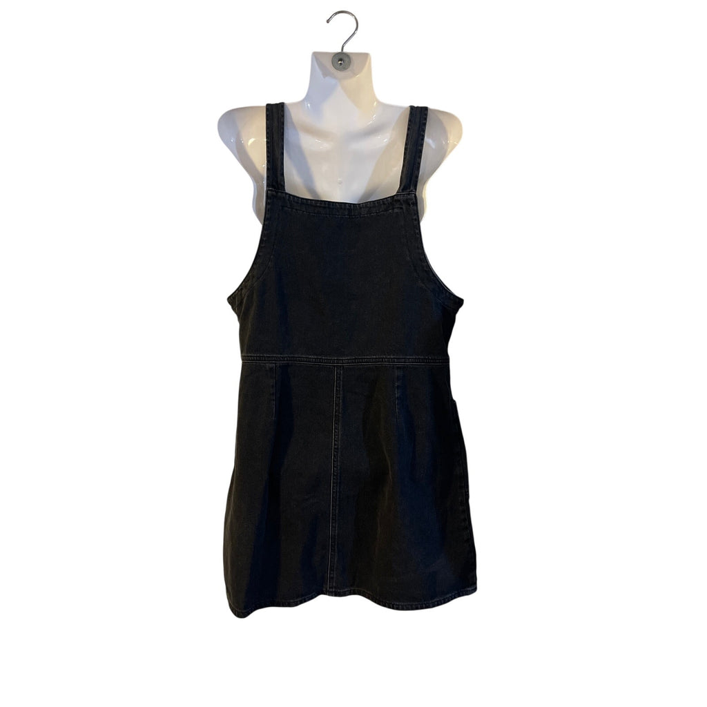 American Eagle Outfitters Zip Front Denim Overall Jumper Dress SZ L Street-Chic