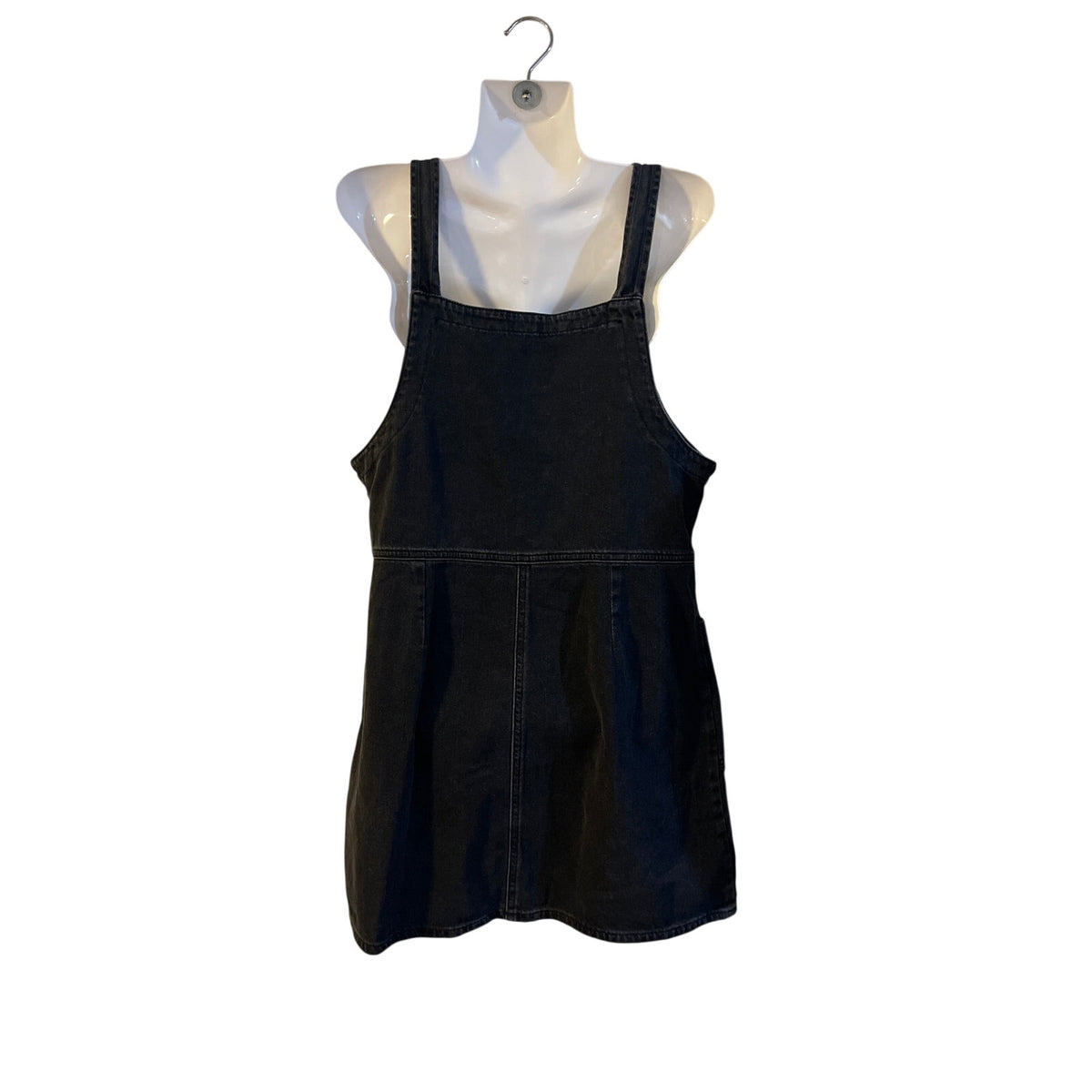 American Eagle Outfitters Zip Front Denim Overall Jumper Dress SZ L Street-Chic
