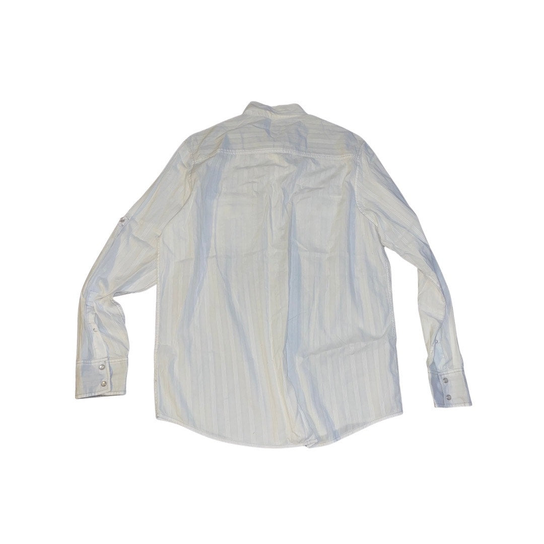 INC International Concepts Button Down Long Sleeve Shirt Snap Buttons Cotton