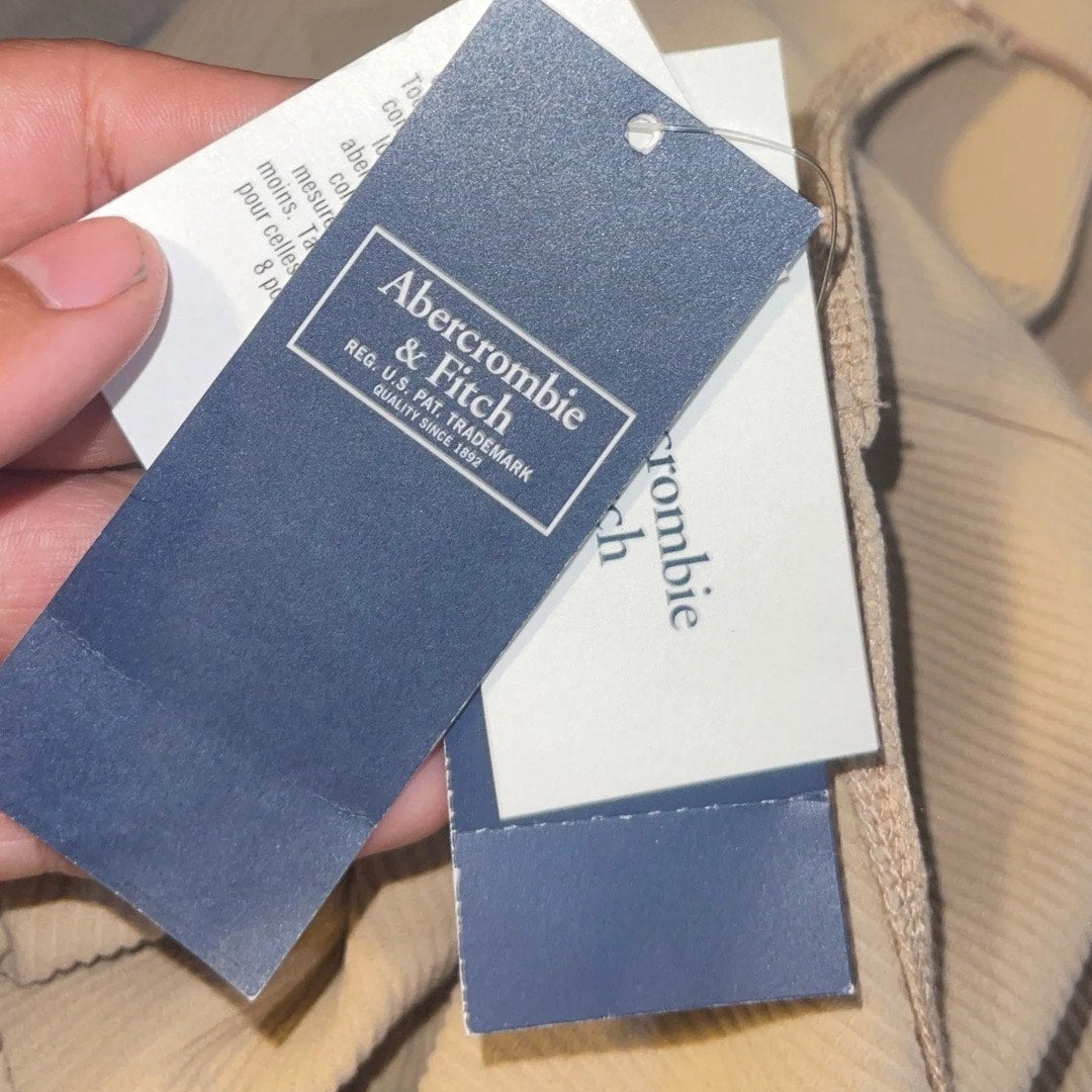 Abercrombie & Fitch Soft Collection Fit To Flatter Ribbed Mini Spaghetti Dress