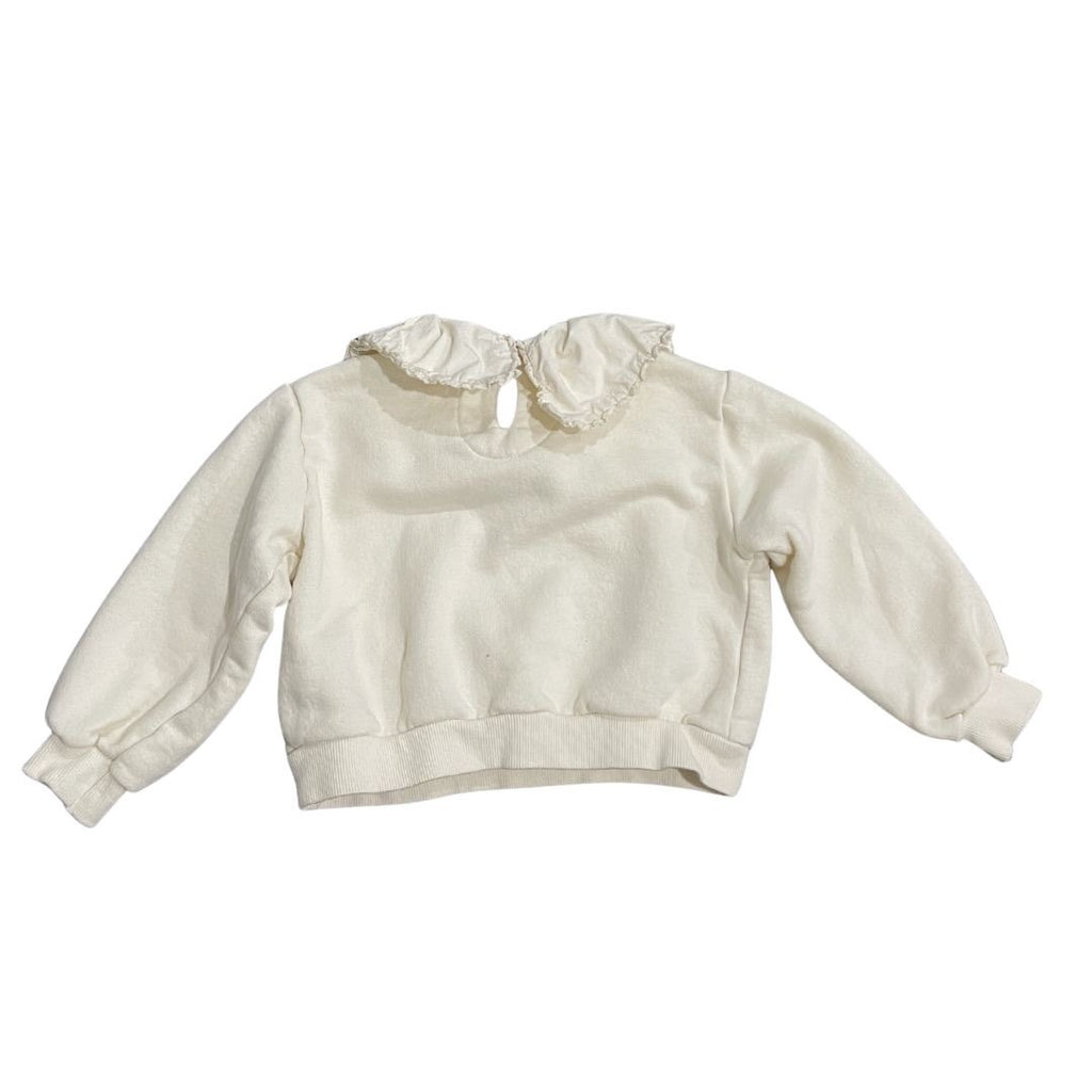 Zara Kids Toddler Sweatshirt Scallop Lace Collar Top Size 3 Kidscore