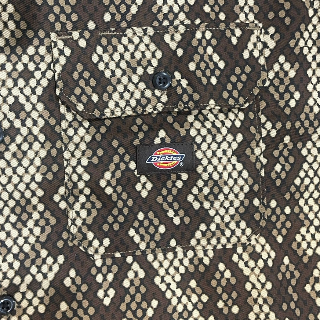 Dickies Camden Snake Print Cropped Button Up Shirt