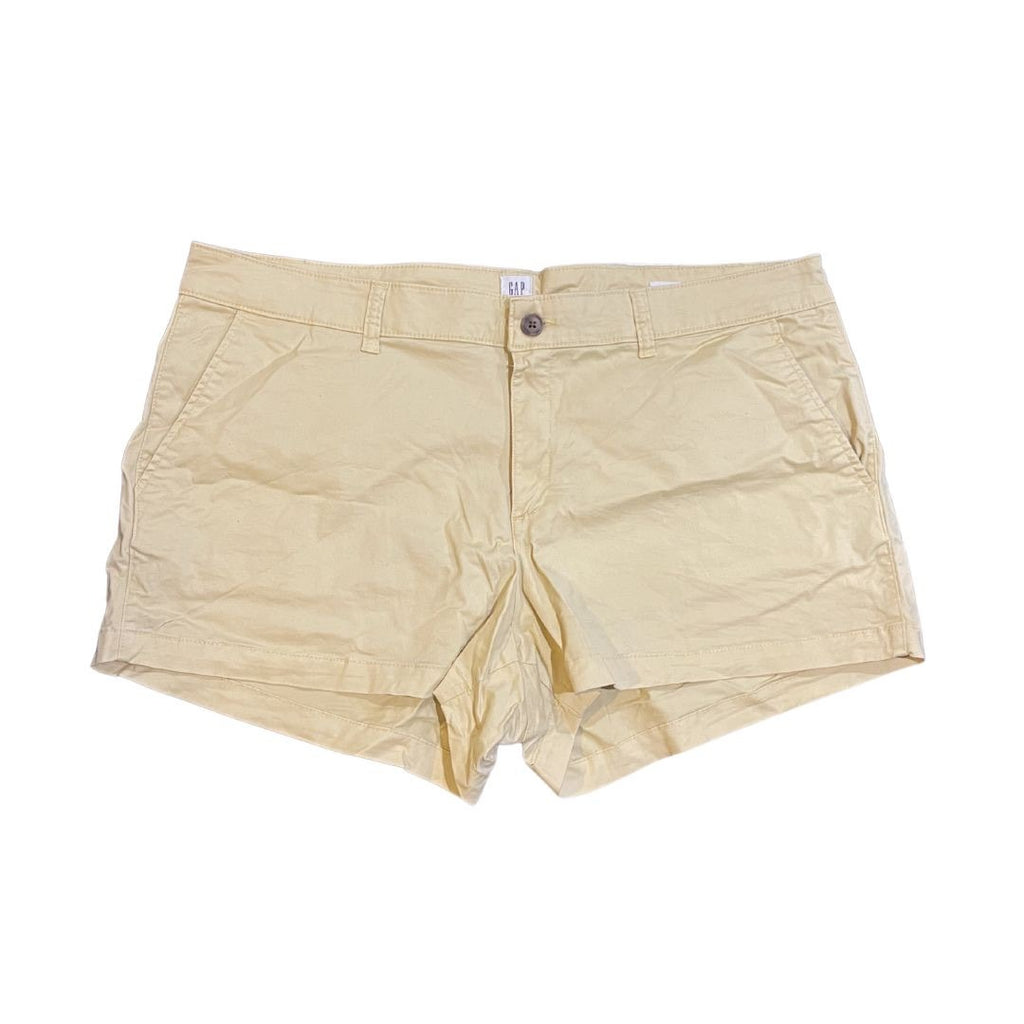 Gap Women Chino 3" Shorts Butter Yellow Plus Size 18 Spring Summer Beach Casual