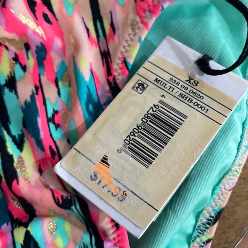 Shade & Shore Aztec Boho Multicolor Hipster Bikini Bottom SZ XS NWT Swimwear