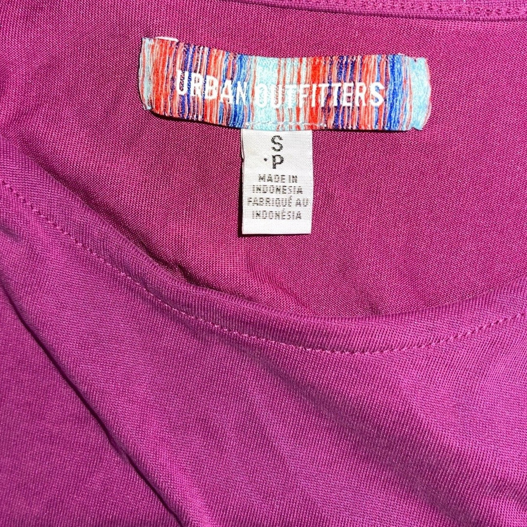 Urban Outfitters Elle Keyhole Flare Sleeve Magenta Purple wrap top blouse festival