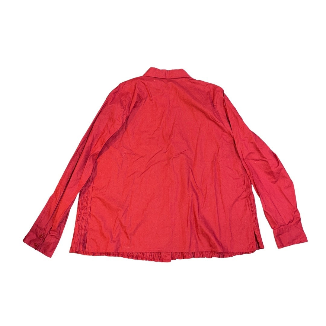 Faded Glory Gauze Burgundy Button Down Long Sleeve Shirt Plus Size 18 western