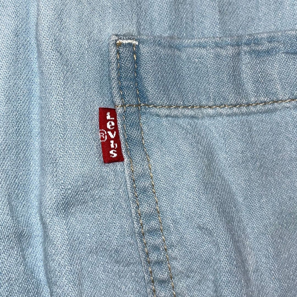 Levi's Heritage Short Sleeve Button up Romper XL Belt loops Jumper One Piece NWT