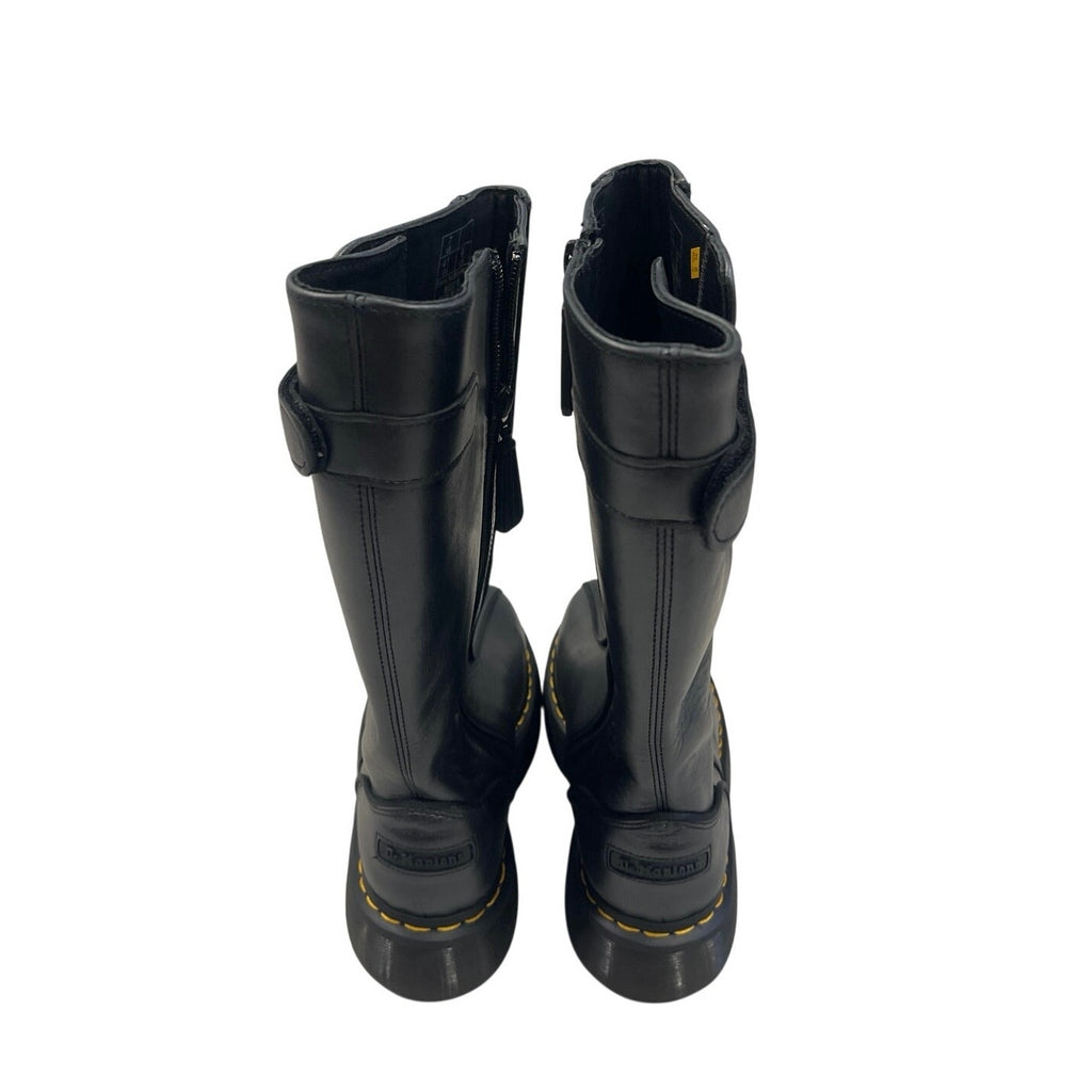 Dr. Martens Buzz High Eclipse Platform Black Leather Tall Boots US 9 NWOB Punk