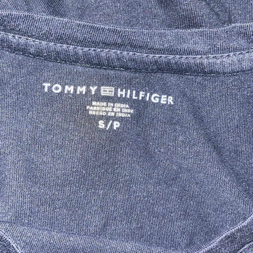 Tommy Hilfiger Blue Rhinestone Embellishments Logo T-Shirt Size Small Y2K 90s
