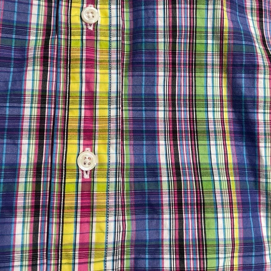 Polo Ralph Lauren Multi Color Plaid Button Front Long Sleeve Shirt SZ 17 1/2
