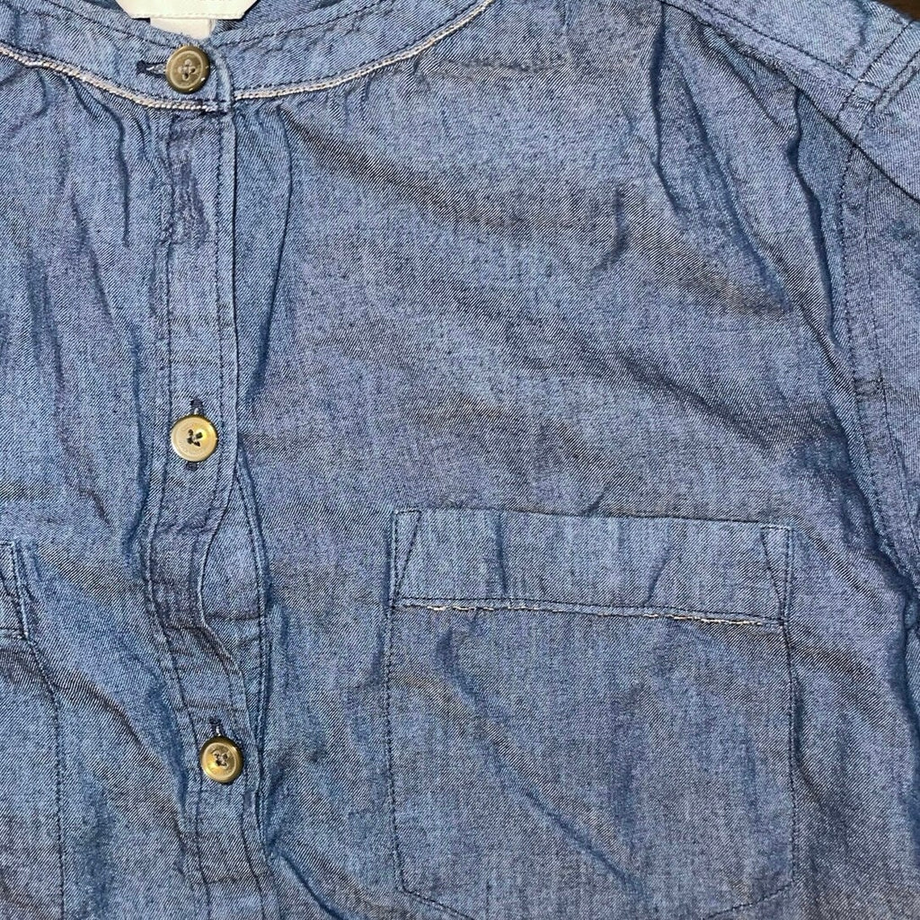 Calvin Klein Blue "Denim" Style Tunic Blouse Size Small
