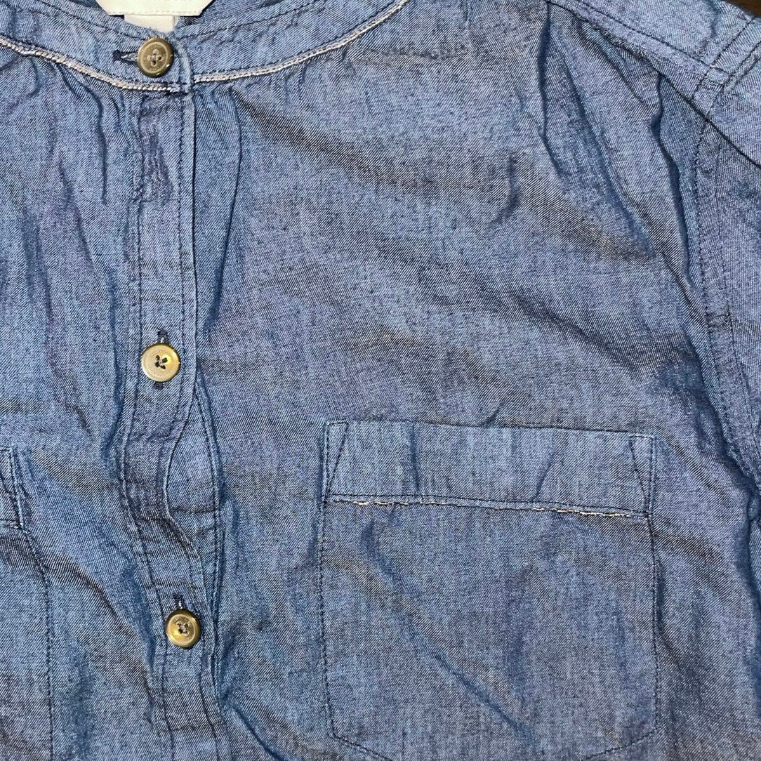 Calvin Klein Blue "Denim" Style Tunic Blouse Size Small