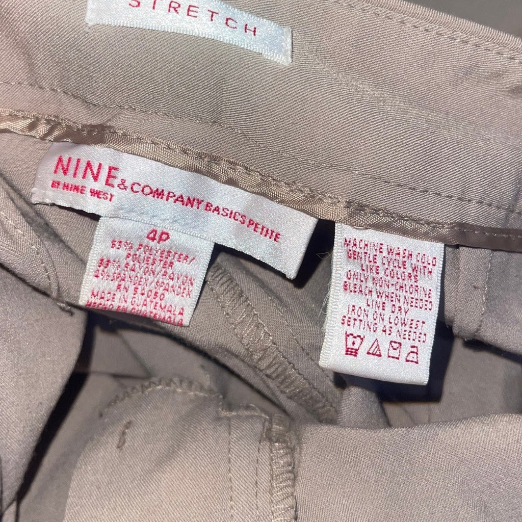 Nine & Company by Nine West Business Pant Suit Jacket SZ 4P Office Career Khaki