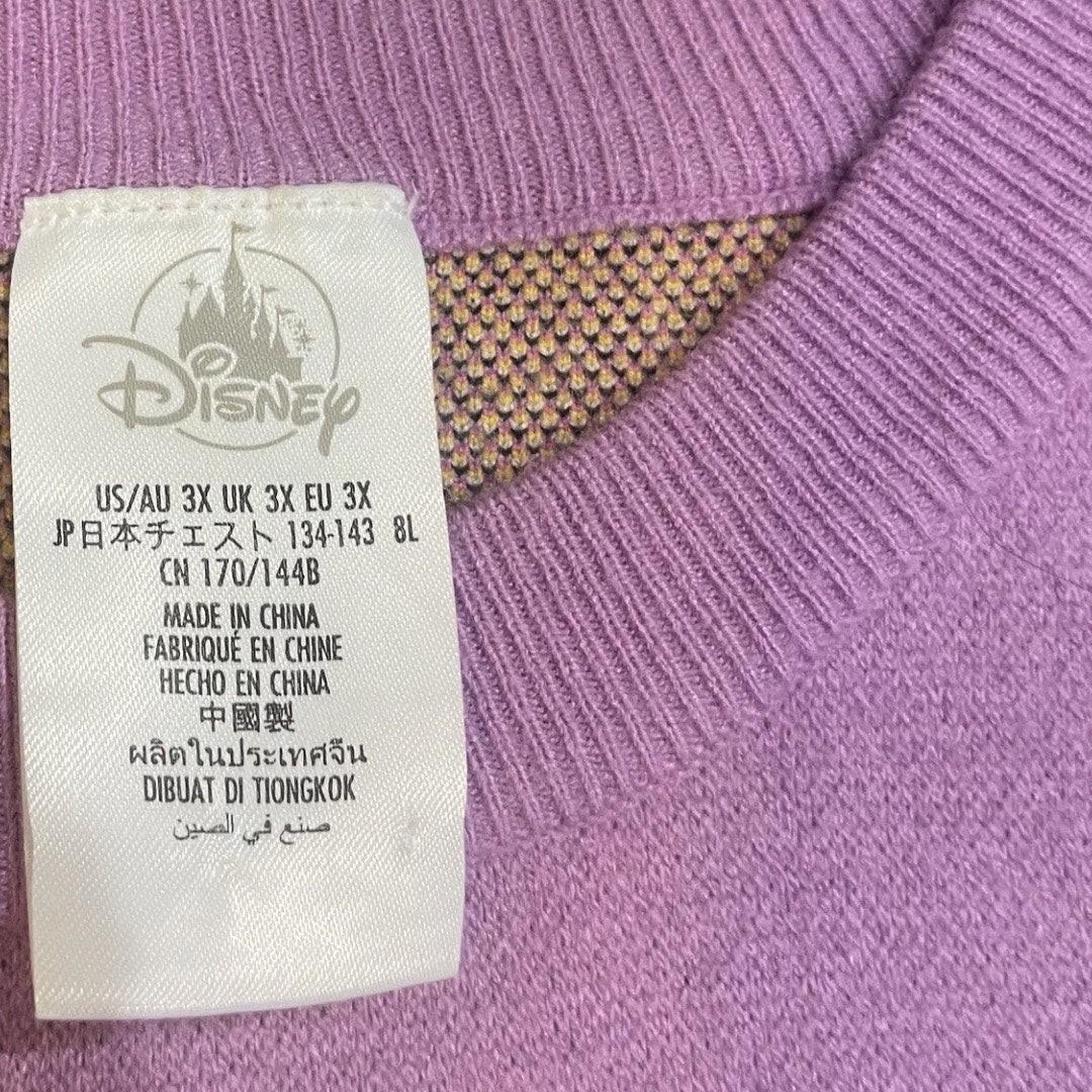 Disney Daisy Duck Purple Knit Sweater Fleece Pullover Plus SZ 3X Disneyland Rare