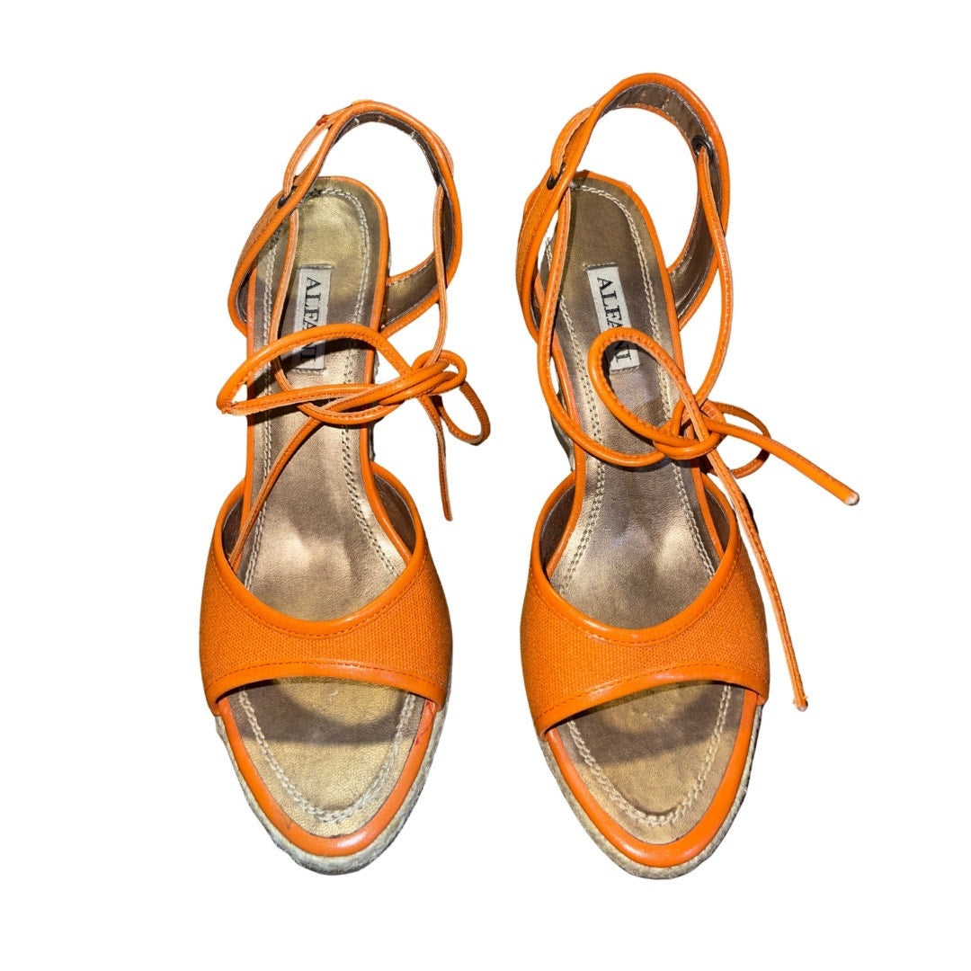 Alfani Women UnityGua Espadrille Wedge Ankle Strap Orange Size 6.5