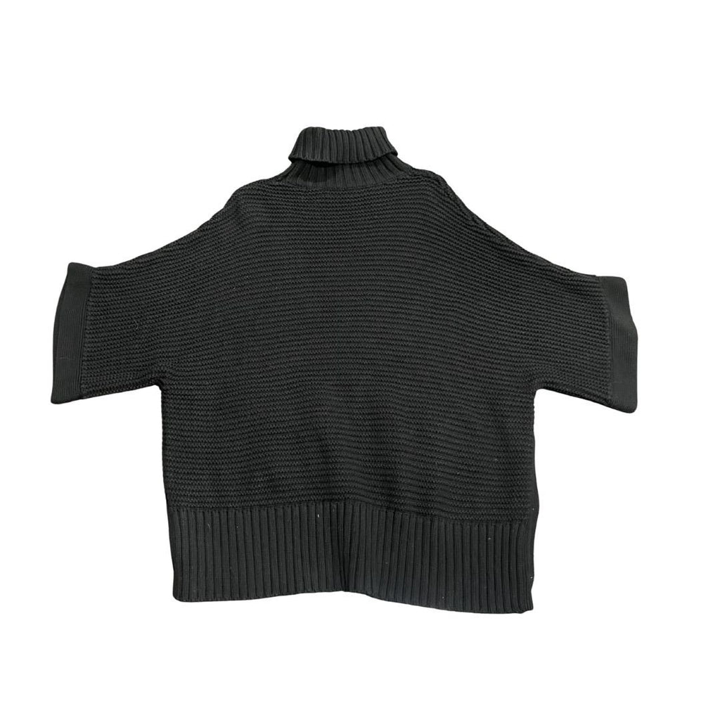 J. Crew Cotton Merino Wool Blend Turtleneck Knit Poncho Sweater Size Large Tunic
