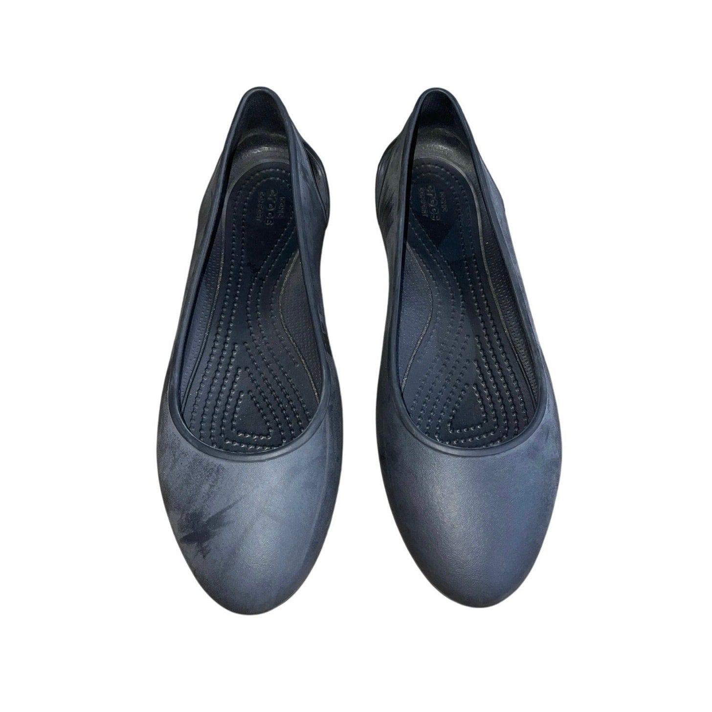 Iconic Crocs Laura Ballet Flats Black Size 8 Comfort Ballerina Slip on Rubber