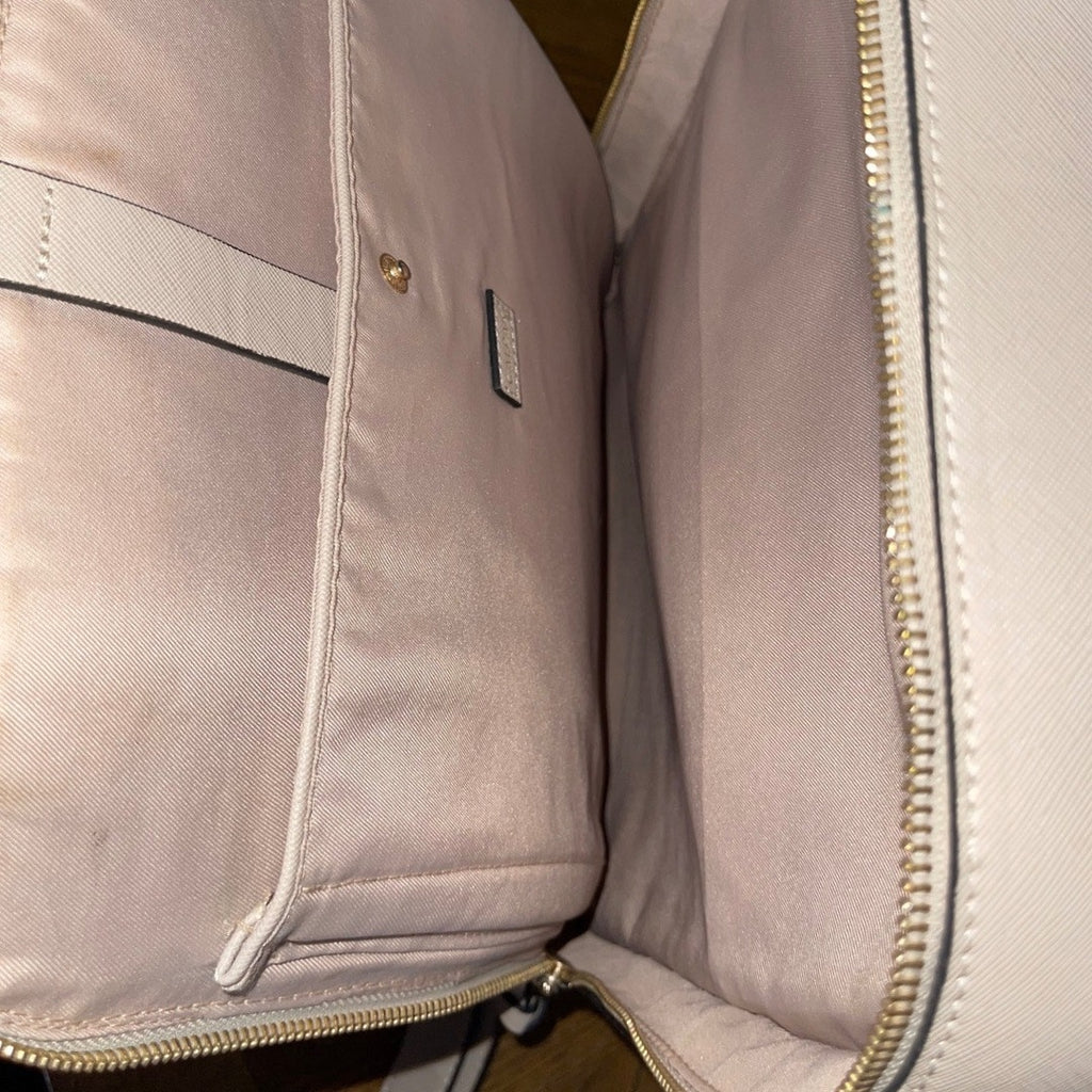 Calpak 15" Taupe Faux Leather Laptop Backpack Travel Carry on Luggage