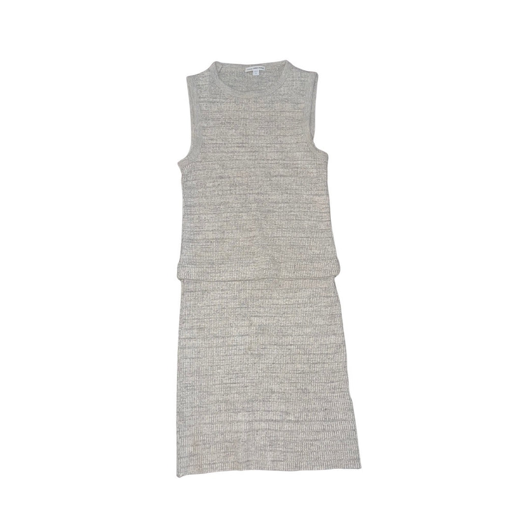 Standard James Perse Ribbed Knit Tank Dress Size 2 Heather Gray Bodycon