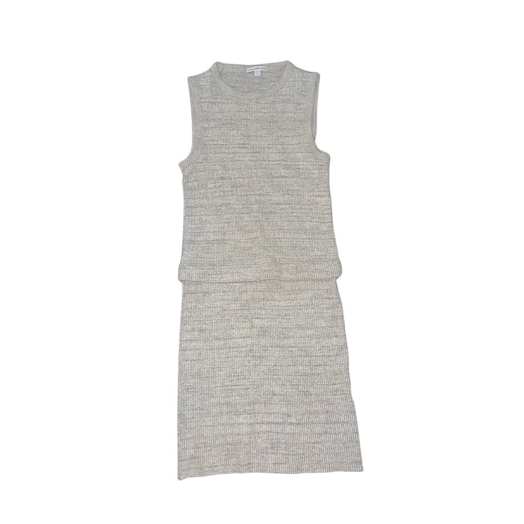 Standard James Perse Ribbed Knit Tank Dress Size 2 Heather Gray Bodycon