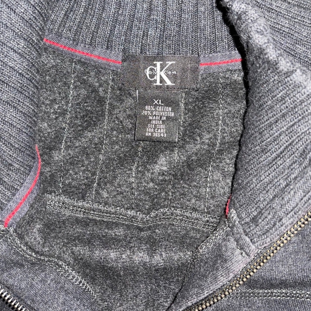 Calvin Klein CK Men's Full Zip up Mock Neck Sweater Size XL