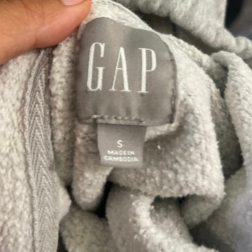 Gap Arch Logo Pullover Hoodie Sweater Heather Gray SZ S Streetwear Casual Y2K