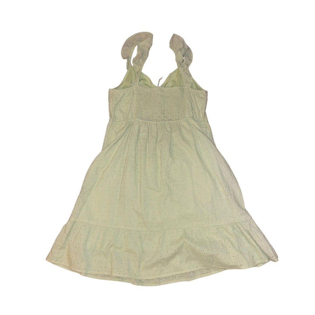 Live to be Spoiled Eyelid Green Sleeveless Dress XL Ruched Summer Cotton Y2K