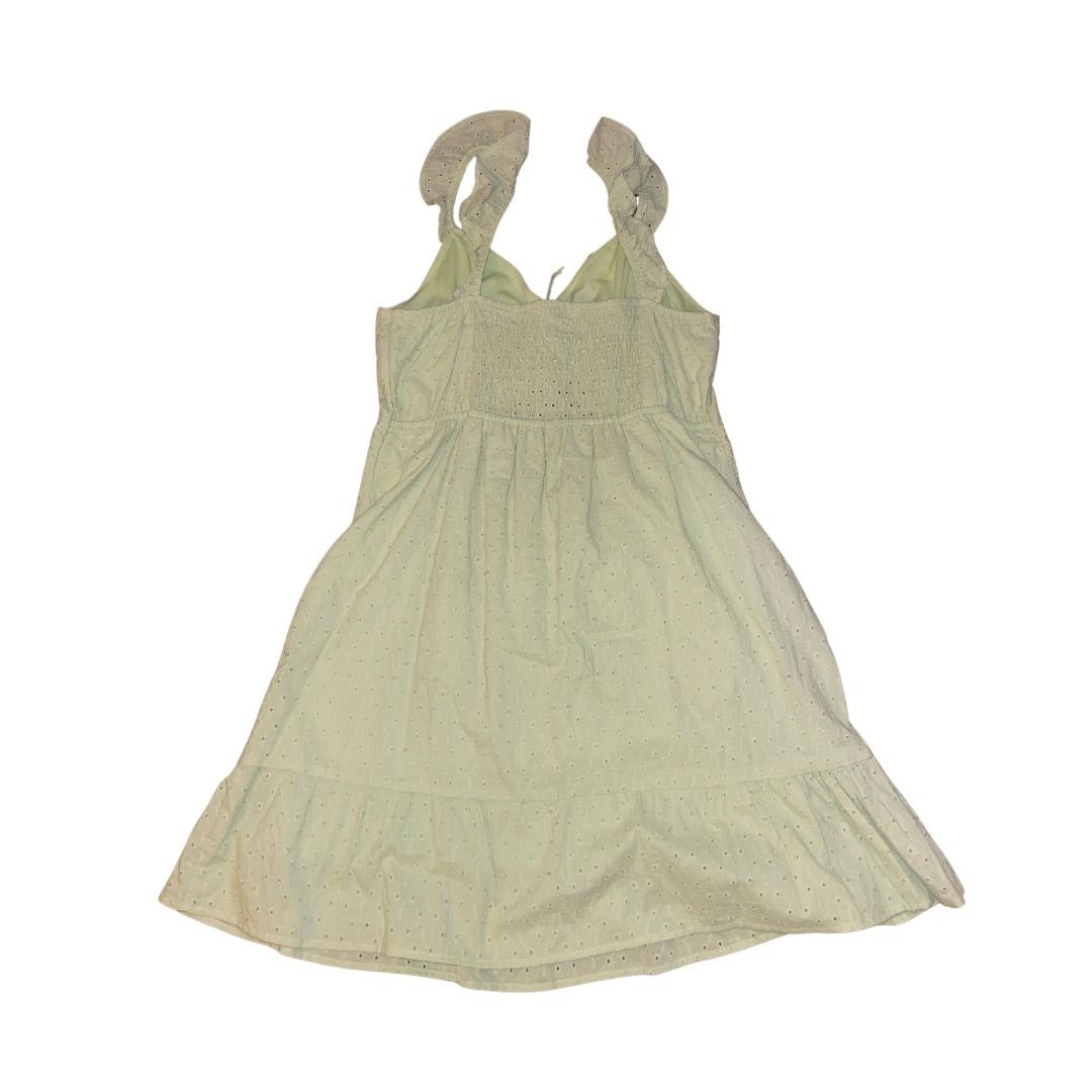 Live to be Spoiled Eyelid Green Sleeveless Dress XL Ruched Summer Cotton Y2K