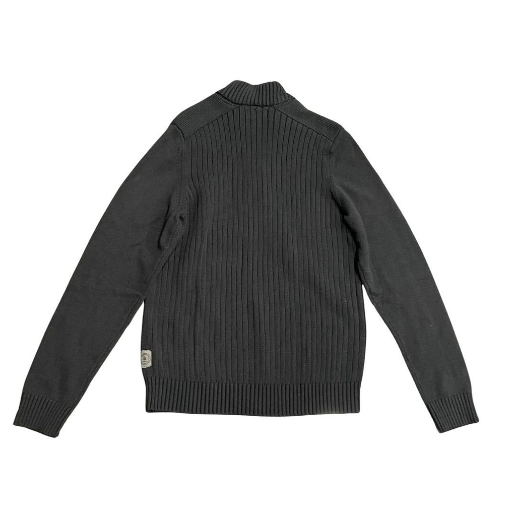 GH Bass & Co Pullover Ribbed Knit Sweater Sherpa Lined Mock Neck Size Large