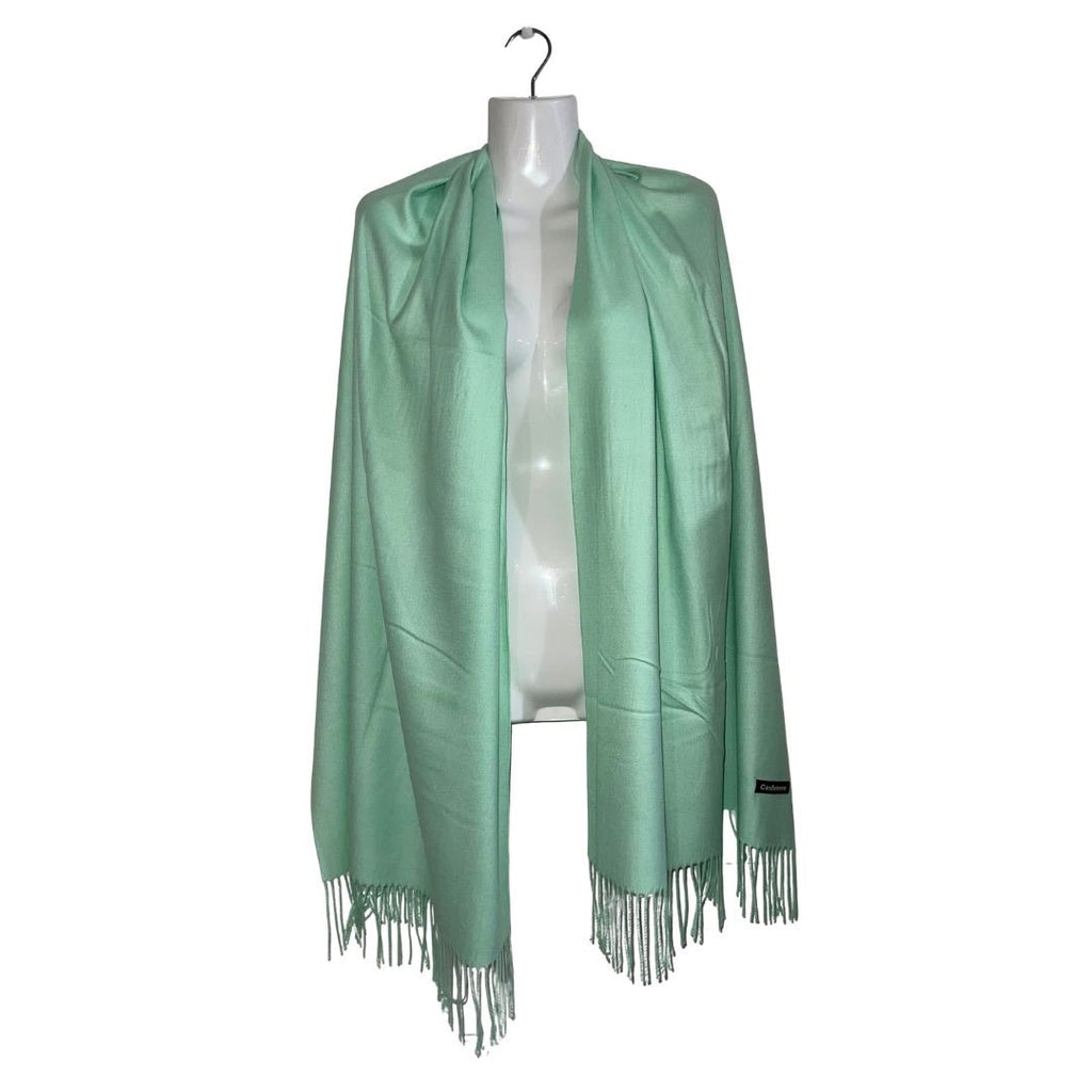 Cashmere Light Green Pashmina Shawl Scarf Wrap EUC