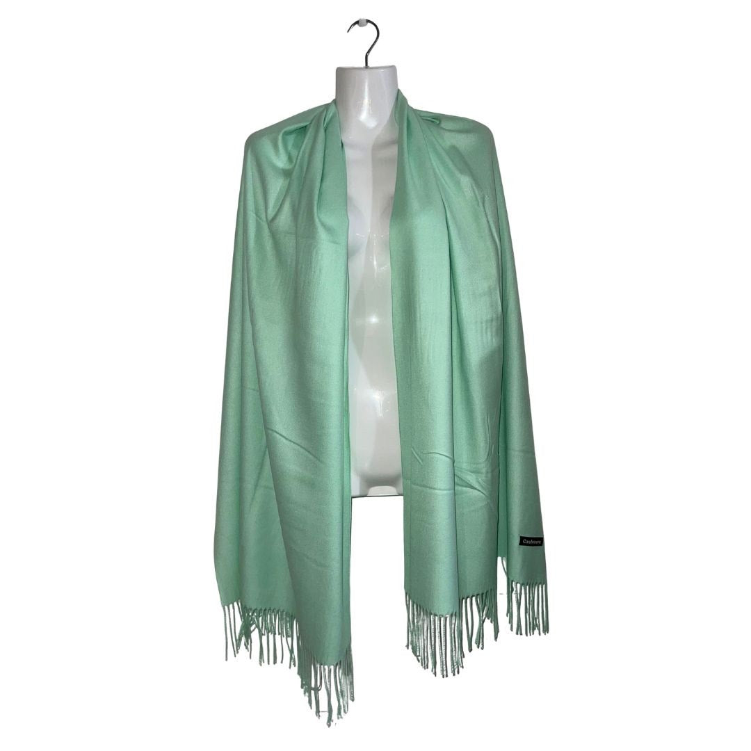 Cashmere Light Green Pashmina Shawl Scarf Wrap EUC