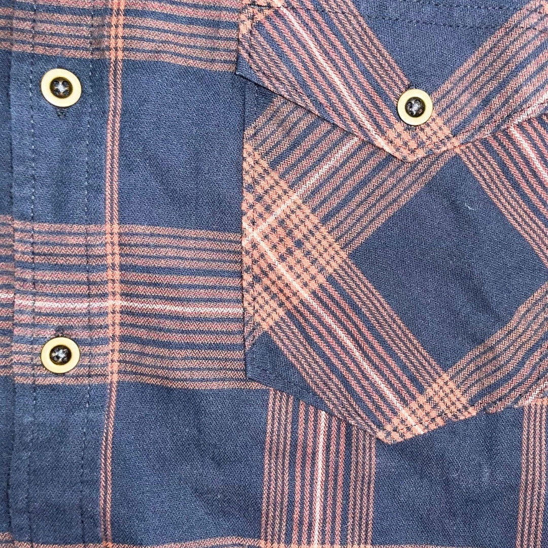 Wrangler Mens Long Sleeve Western Flannel Button up Shirt SZ Large Cowboy Rodeo