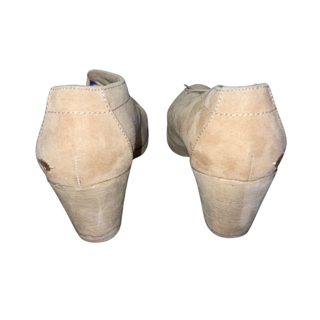 Rocket Dog Ankle Boots Beige Suede Size 9 Lace up Booties Chunky Heel