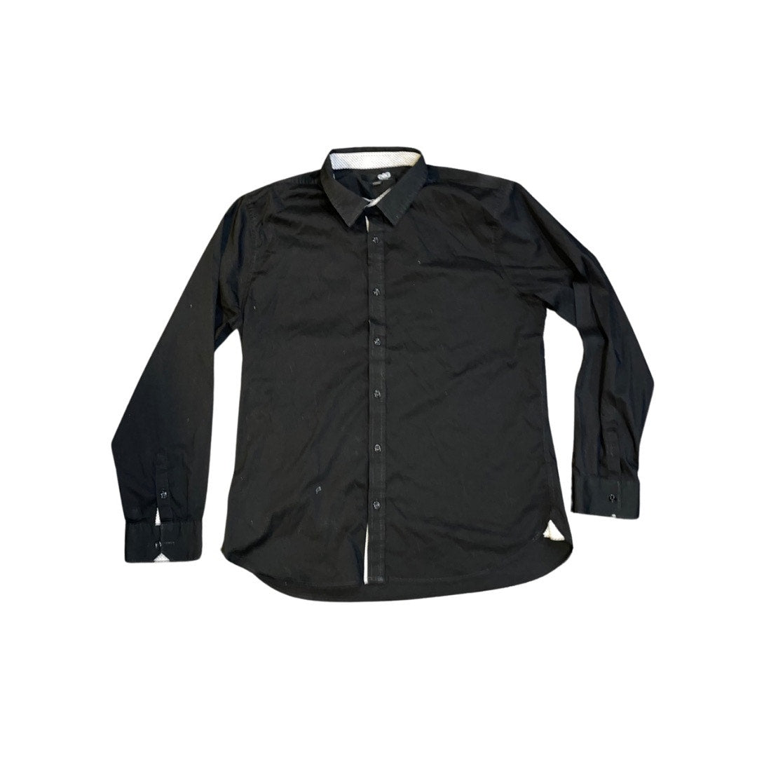 GBG Los Angeles Button up Mens Long Sleeve Black Shirt business casual Size XL