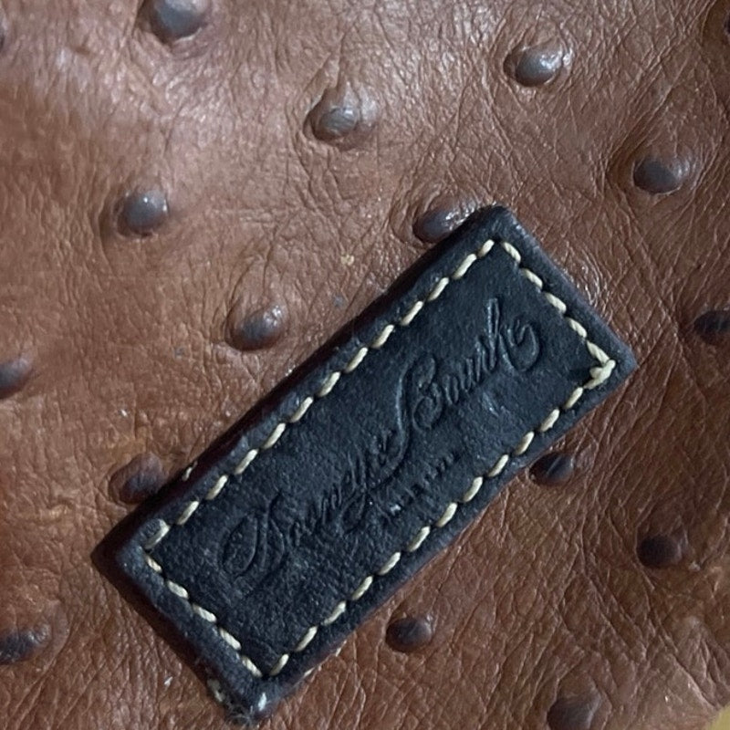 Dooney & Bourke Brown Ostrich Leather Coin Keychain Wallet Purse