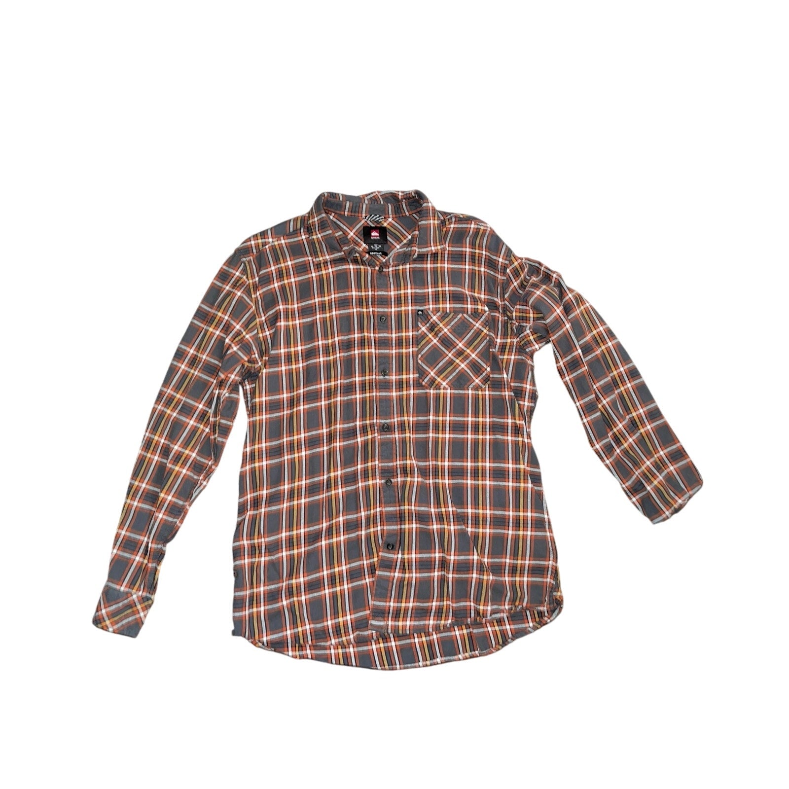 Quicksilver Men's Flannel Plaid long-sleeve collar button up shirt size XL