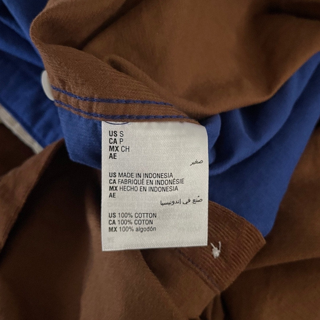 Club Room Mens Colorblocked Corduroy Shirt Button down collar size small Cotton