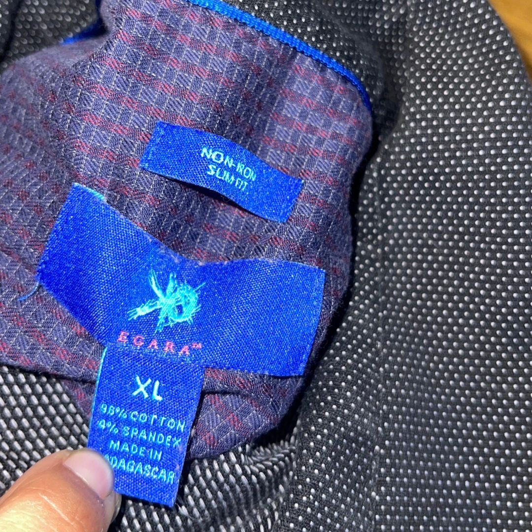 Egara Men Dress Slim Fit Long Sleeve Shirt Size XL Business Casual Office