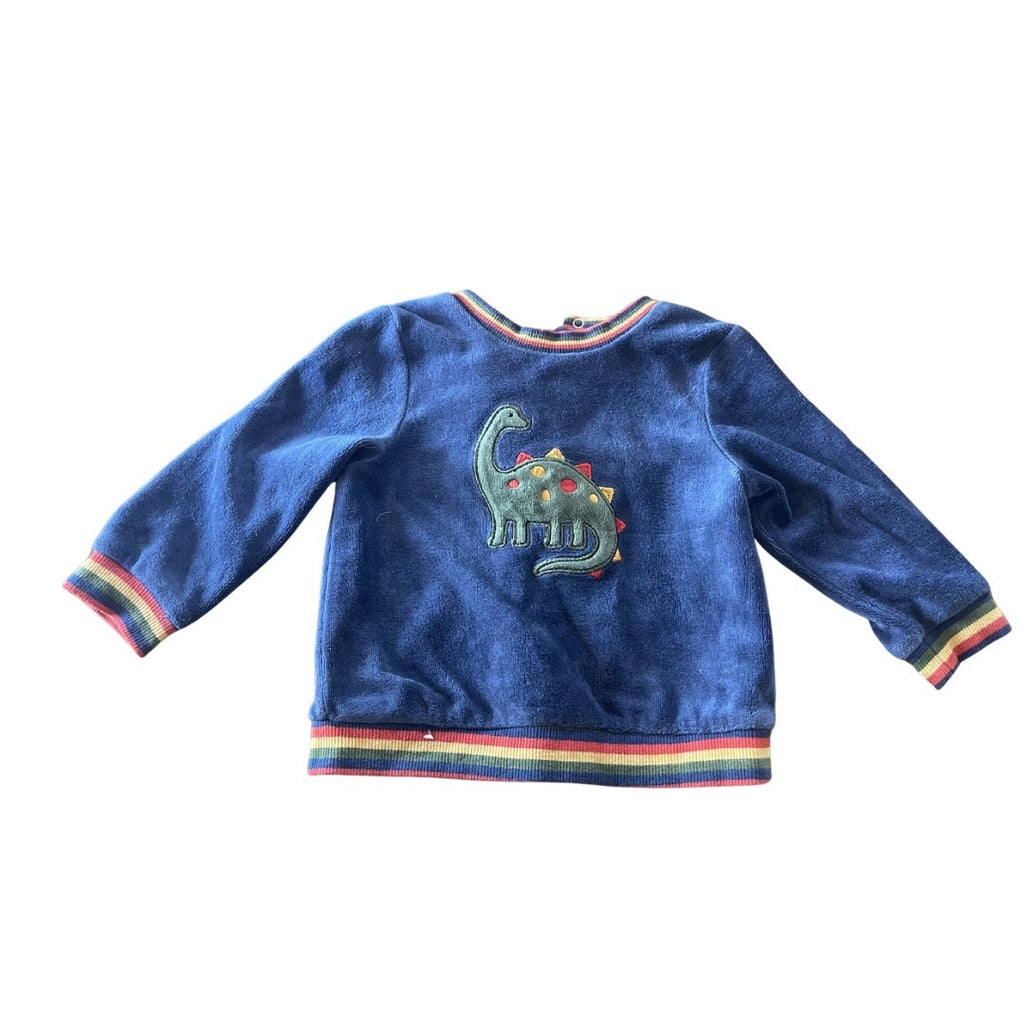 Baby Velour Pullover Dinosaur Sweater Rainbow Trim 18 months Kidscore