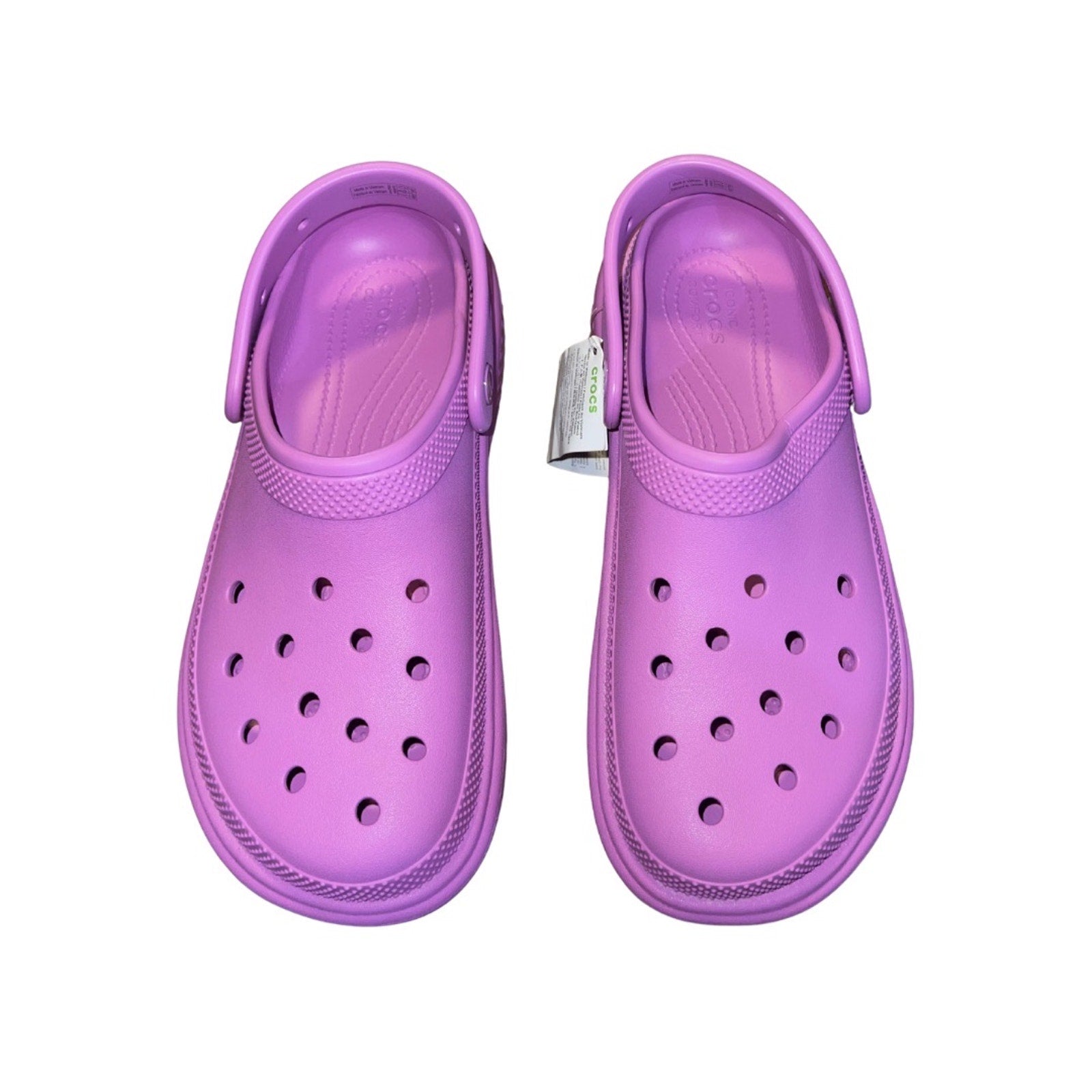 Crocs Stomp Slip on Clogs Bubble Purple Platform Size 9 Chunky Sole Comfort NWT