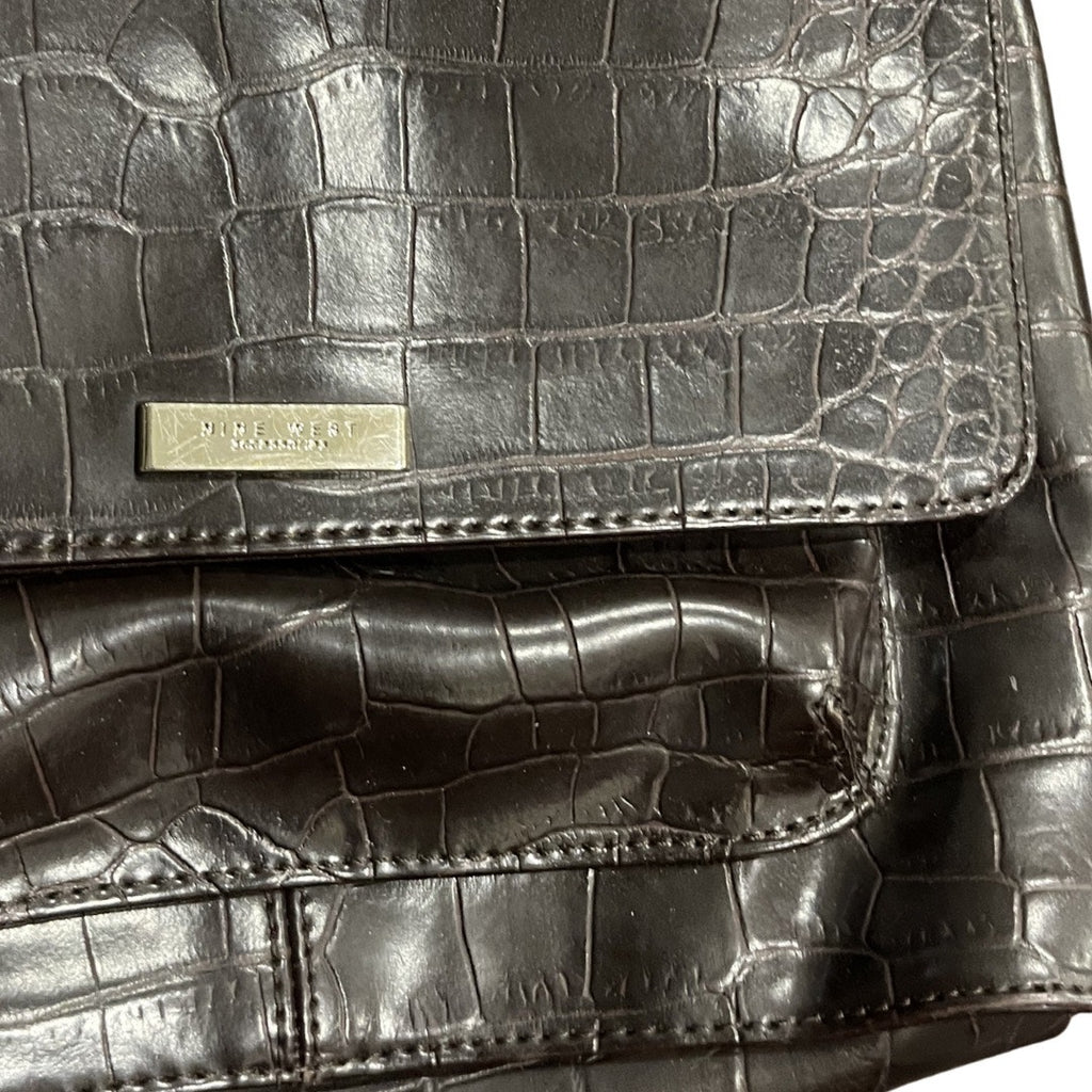 Nine West Crossbody Purse Bag Faux Crocodile Design 90s Y2K Casual Minimalist