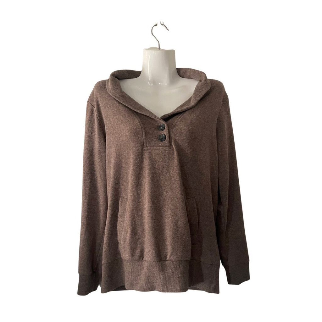 Banana Republic Women Roll Collar Knit Sweater Medium Kangaroo pocket Preppy