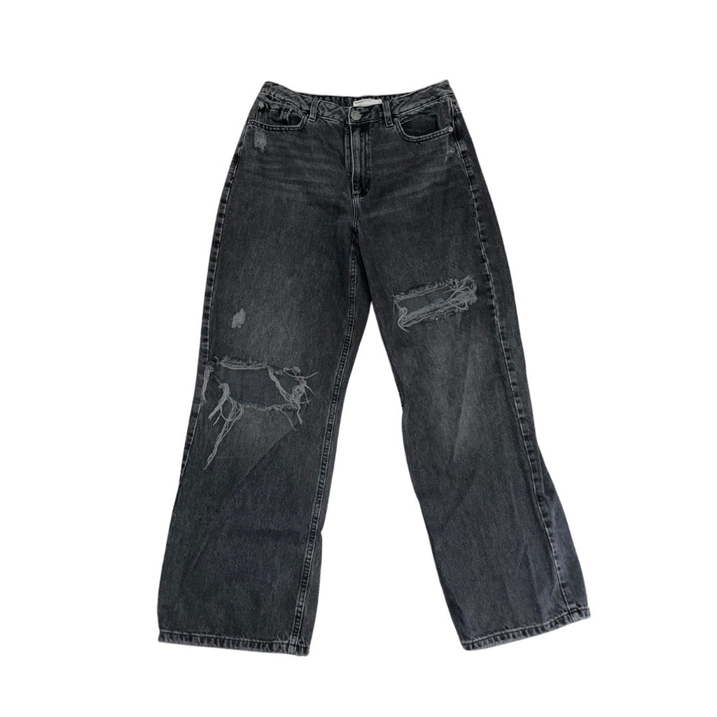 Garage distressed wide leg jeans black washed lose fit high waisted Size 29